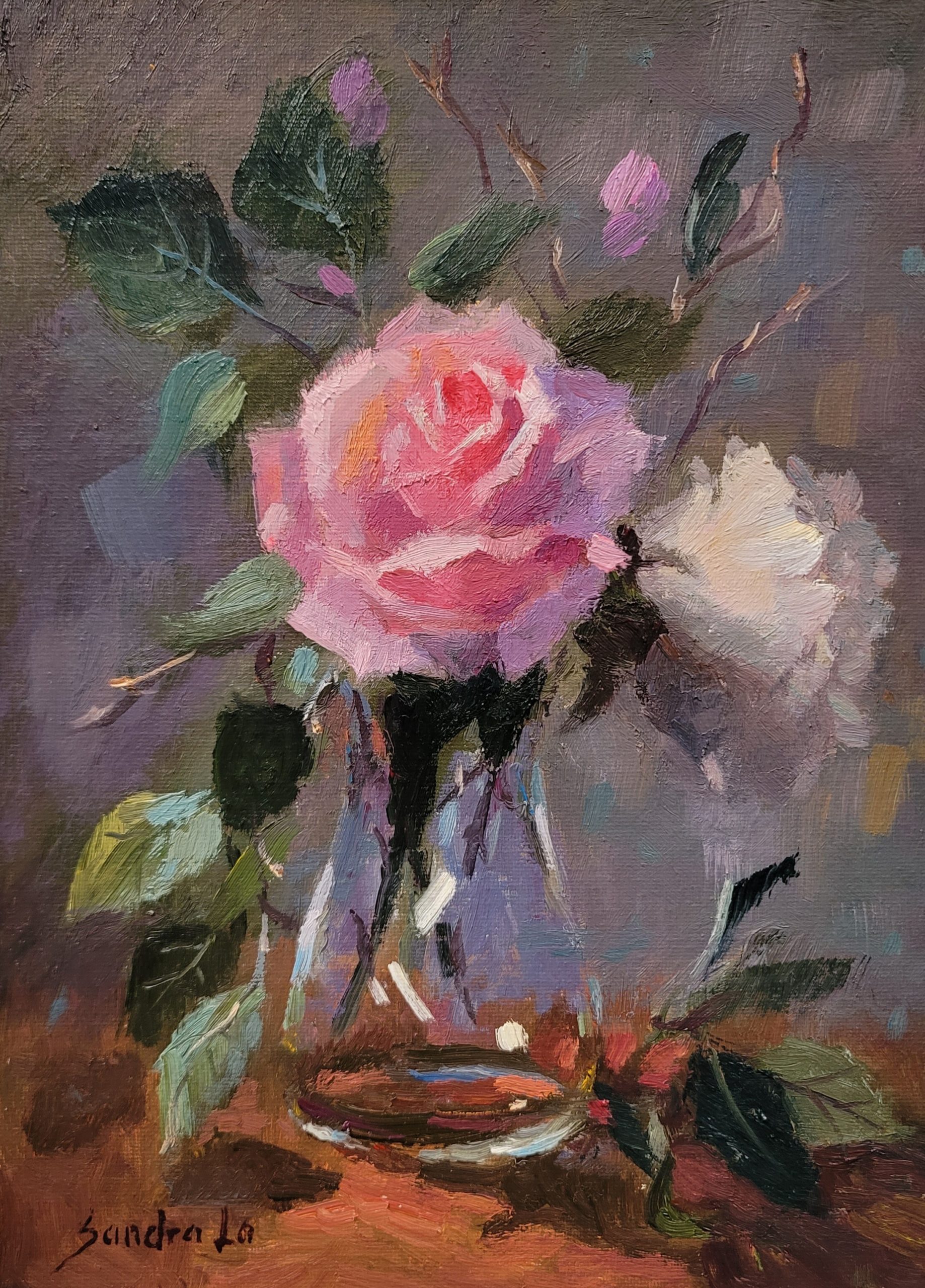Roses in a Glass Vase - Sandra Lo