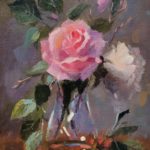 Roses in a Glass Vase