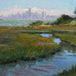 View to San Francisco from Meeker Slough in Richmond, California